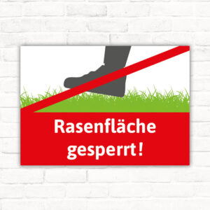 Schild Rasenfläche gesperrt