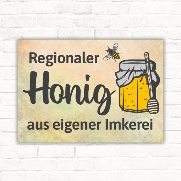 Schild Regionaler Honig aus eigener Imkerei - Honigverkaufsschild