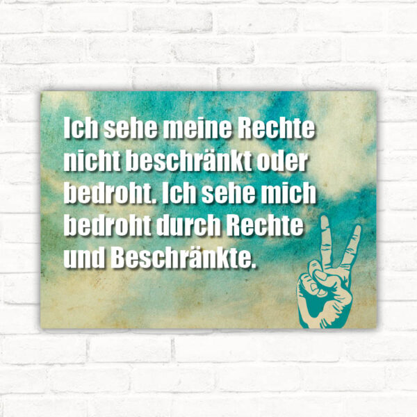 Schild Gegen Rechts gegen Beschränkte