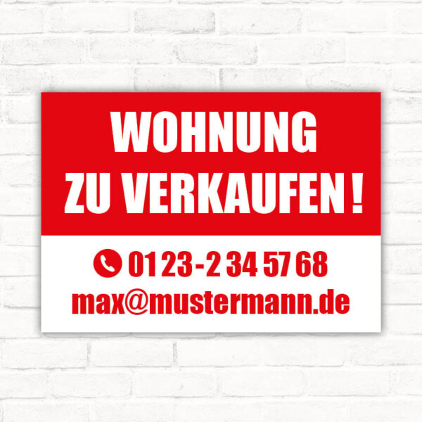 Schild Wohnung zu verkaufen