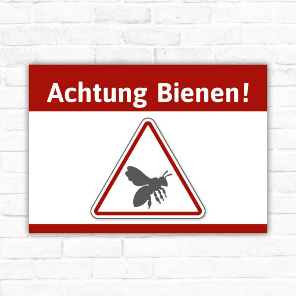 Schild Achtung Bienen