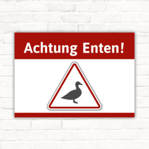 Schild Achtung Enten