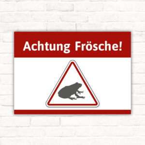 Schild Achtung Frösche