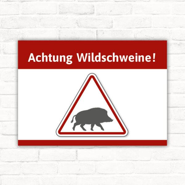 Schild Achtung Wildschweine Warnung Hinweis