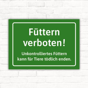 Schild Tiere füttern verboten - Hinweisschild