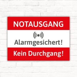Schild Notausgang Alarmgesichert Kein Durchgang
