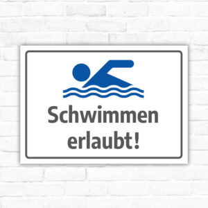 Schild Schwimmen erlaubt