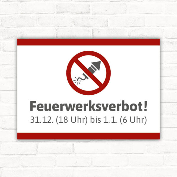 Schild Feuerwerksverbot