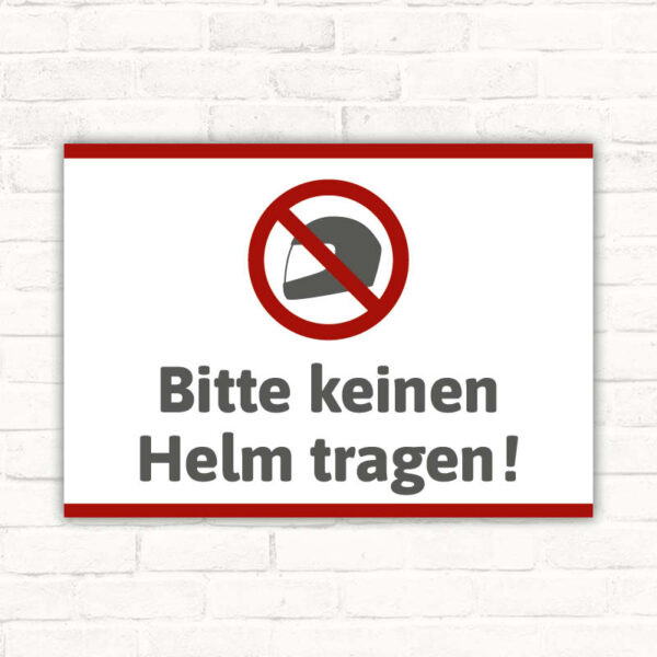 Schild Bitte keinen Helm tragen - Motorradhelm Rollerhelm Tankstelle