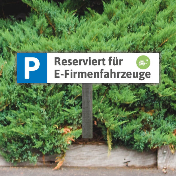 Schild Reserviert E Firmenfahrzeug Parkplatzschild P