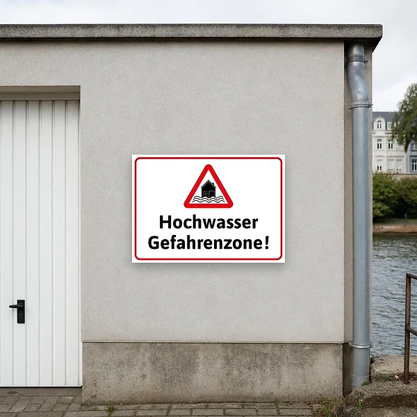 Achtung Hochwasser Gefahrenzone Schild