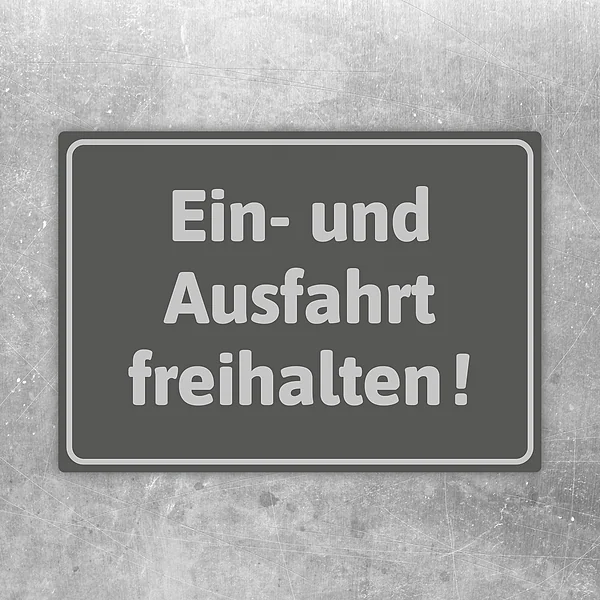 Grauer Aufkleber mit dem Hinweis „Ausfahrt und Einfahrt freihalten“ für Zufahrten und Garagen.