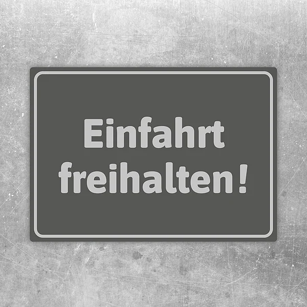 Grauer Aufkleber mit der Aufschrift Einfahrt freihalten für Zufahrten und Hofeinfahrten.