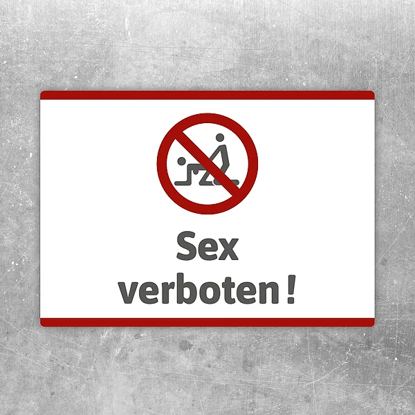 Aufkleber mit dem Motiv Sex verboten als klarer Hinweis für Türen und Räume.