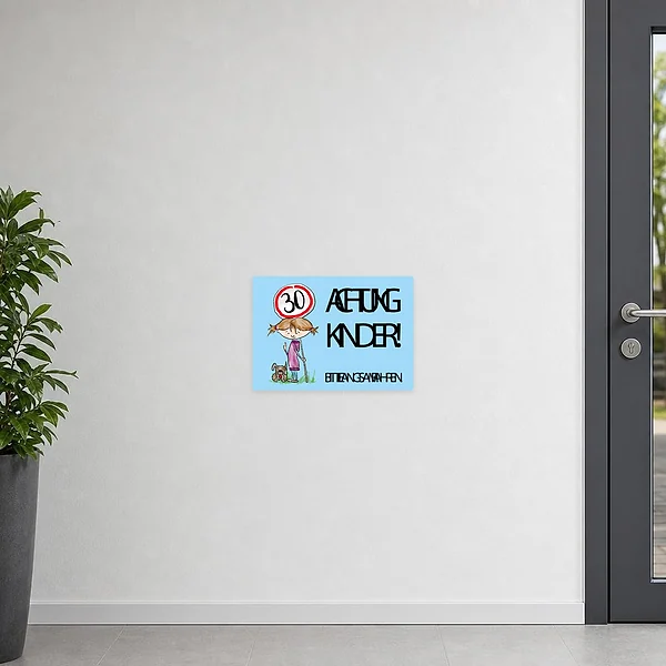 Tempor 30 Warnaufkleber mit Kind und Hinweis Achtung Kinder Bitte langsam fahren.