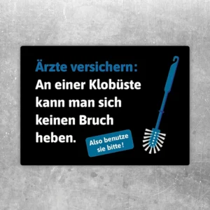 Aufkleber mit dem Hinweis Toilette reinigen für WC und Sanitärbereiche