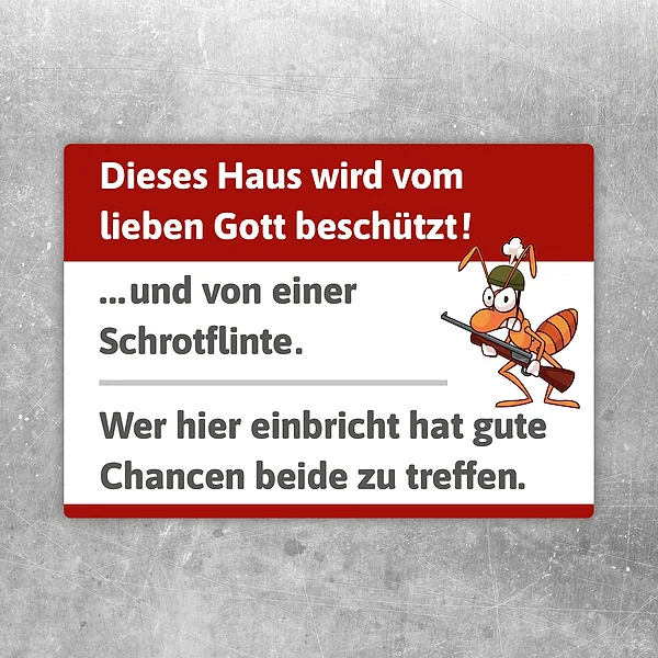 Aufkleber mit dem Warnhinweis Vorsicht nicht einbrechen - Gefahr für Haus und Eingang.