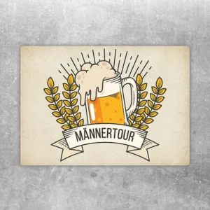 Aufkleber mit Bierglas und Schriftzug Männertour für Vatertour und Vatertag.