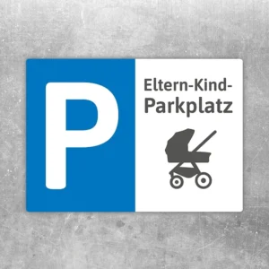 Aufkleber mit P-Symbol und Hinweis Eltern-Kind-Parkplatz für Familienparkplätze