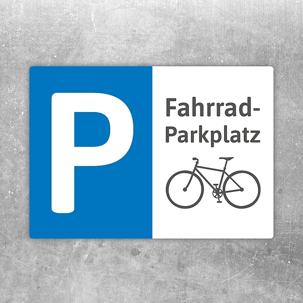 Aufkleber mit Piktogramm und Text für den Fahrradparkplatz als klare Kennzeichnung.
