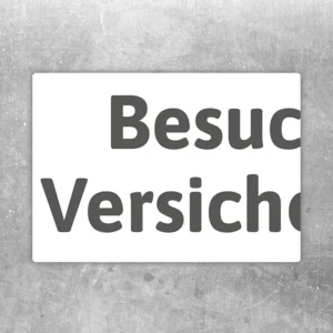 Aufkleber mit Hinweis für Parkplatzschild, Kennzeichenschild und Besucherbereich.