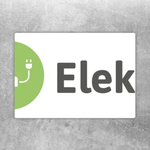Aufkleber mit Elektroauto-Piktogramm zur Kennzeichnung eines E-Parkplatzes.