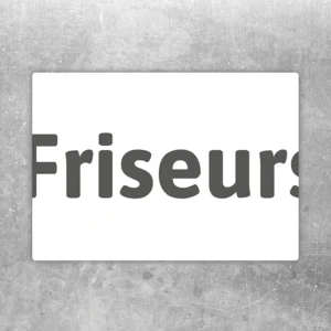 Aufkleber mit Kennzeichenschild für den Parkplatz eines Friseursalons