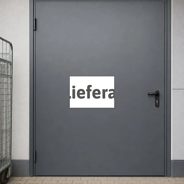 Querformatiger Aufkleber für den Lieferantenparkplatz als klare Kennzeichnung im gewerblichen Bereich.