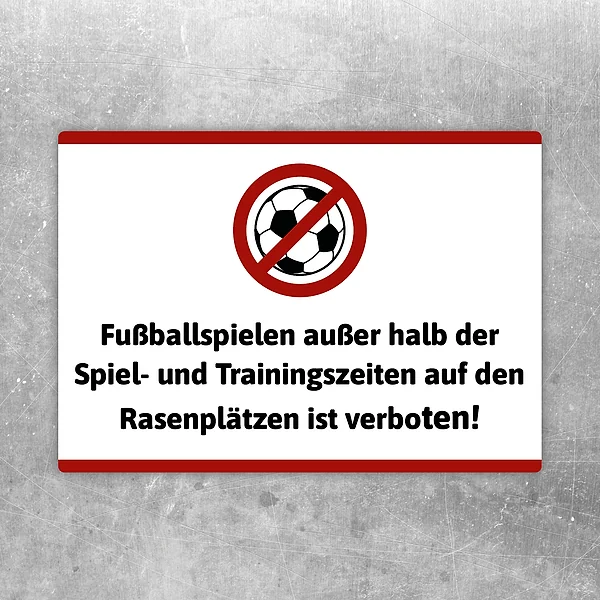 Fußballspielen verboten Aufkleber mit Verbotssymbol für Rasenplätze und Sportanlagen