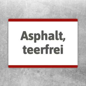 Asphalt, teerfrei Aufkleber mit klarer Kennzeichnung für Baustoffe und Container