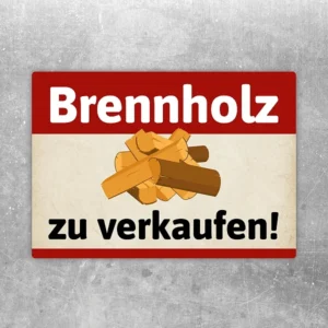 Brennholz zu verkaufen Aufkleber mit Holzmotiv für Hof und Verkaufsplatz