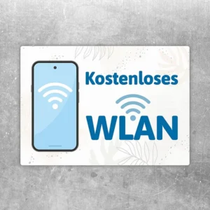Kostenloses WLAN Aufkleber mit Smartphone und WLAN-Symbol für klaren Gast-Hinweis