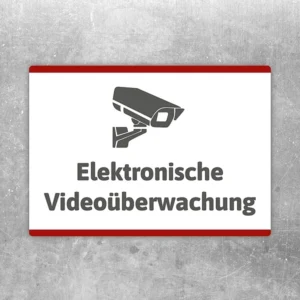 Aufkleber Elektronische Videoüberwachung mit gut lesbarem Motiv „Elektronische Videoüberwachung“
