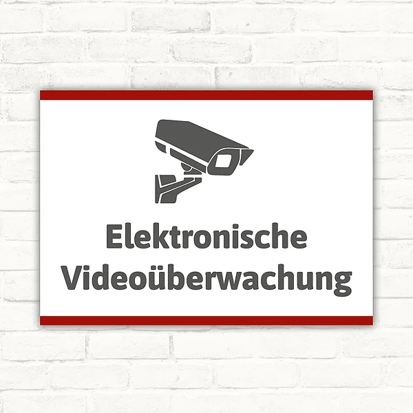 Schild Elektronische Videoüberwachung mit gut lesbarem Motiv „Elektronische Videoüberwachung“