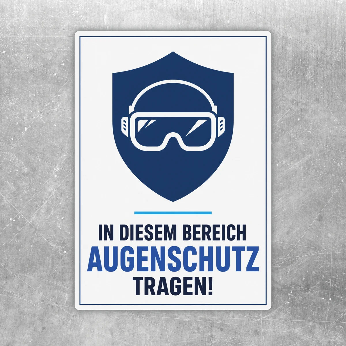 Augenschutz tragen Aufkleber mit blauem Schutzsymbol und Brillenmotiv für Werkstatt oder Betrieb.