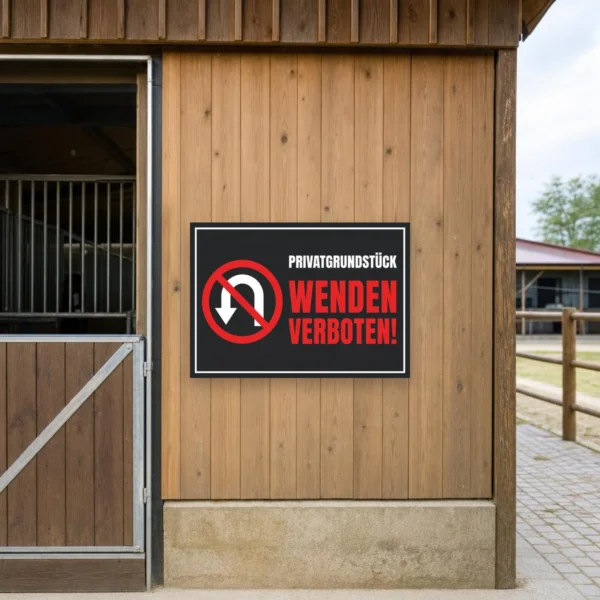 KI-generiertes Anwendungsbeispiel: Parkverbotsschild am Privatgrundstück mit Abschlepphinweis, damit die Zufahrt frei bleibt.