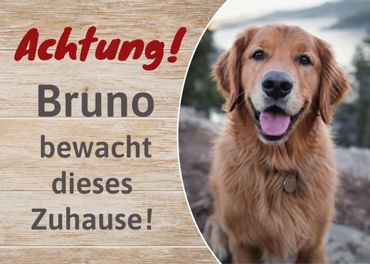 Vorlage für ein persönliches Türschild mit Hund