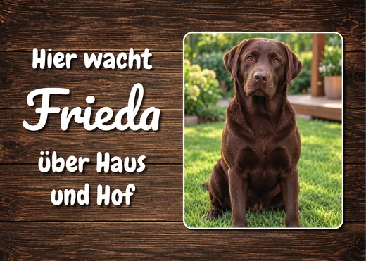 Hundeschild mit glänzender Oberfläche
