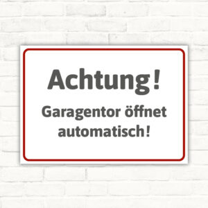 Achtung! Garagentor öffnet automatisch!