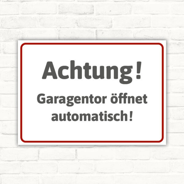 Achtung! Garagentor öffnet automatisch!