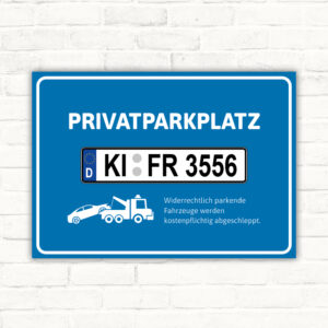 Privatparkplatz Kennzeichen individuell
