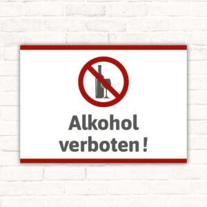 Schild Alkohol verboten mit Piktogramm