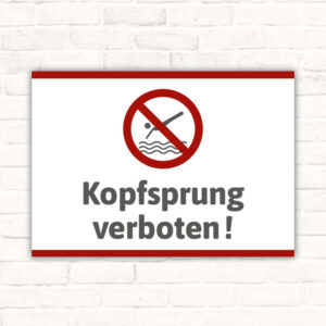 Schild Kopfsprung verboten