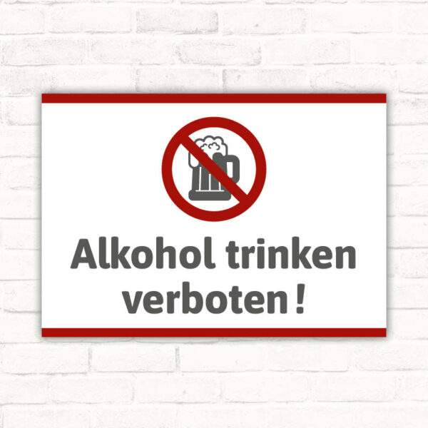Schild Alkohol trinken verboten Bier Bierkrug