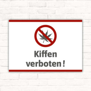 Schild kiffen verboten