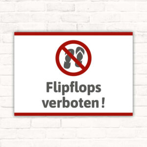Schild Flipflops verboten