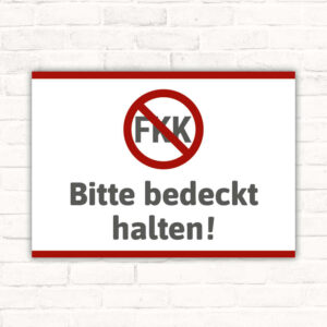 Schild Bitte bedeckt halten