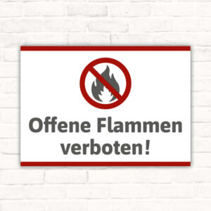 Schild Offene Flammen verboten