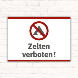Schild Zelten verboten
