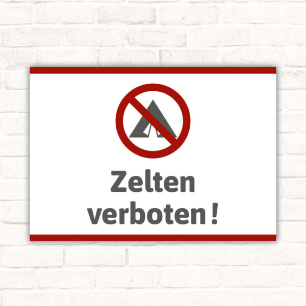 Schild Zelten verboten